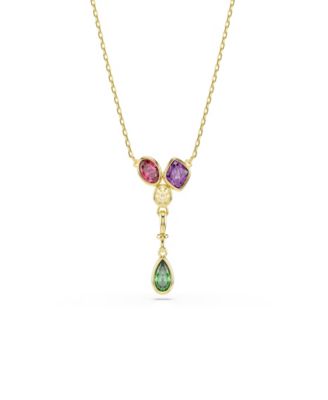 Gold-Tone Plated Multicolored Crystals Necklace