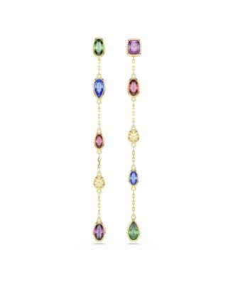 Gold-Tone Plated Multicolored Crystals Earrings