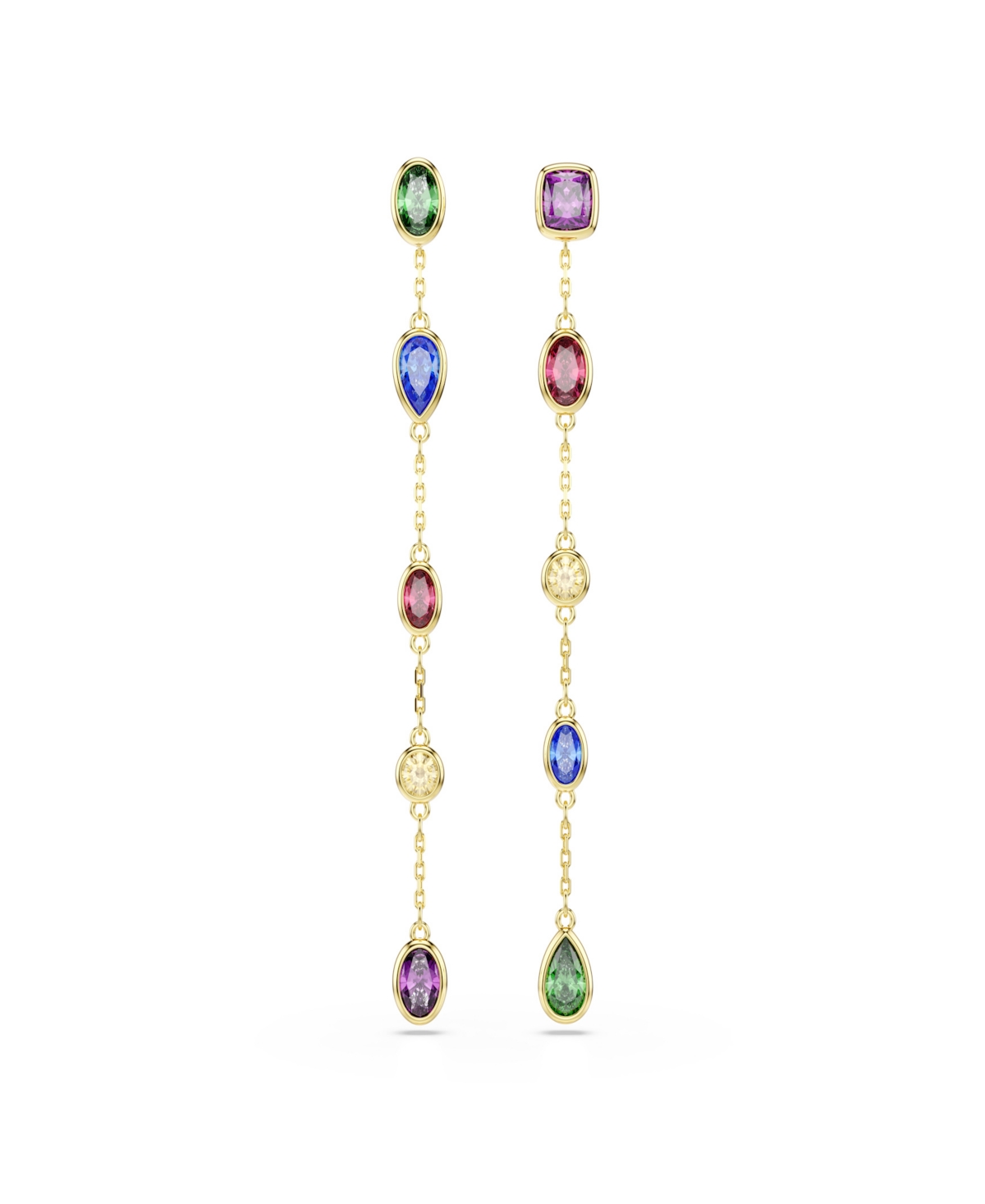 Swarovski Gold-Tone Plated Multicolored Crystals Earrings - Multi