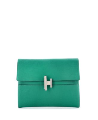 Pre-Owned Hermes Cinhetic Clutch Chevre Mysore