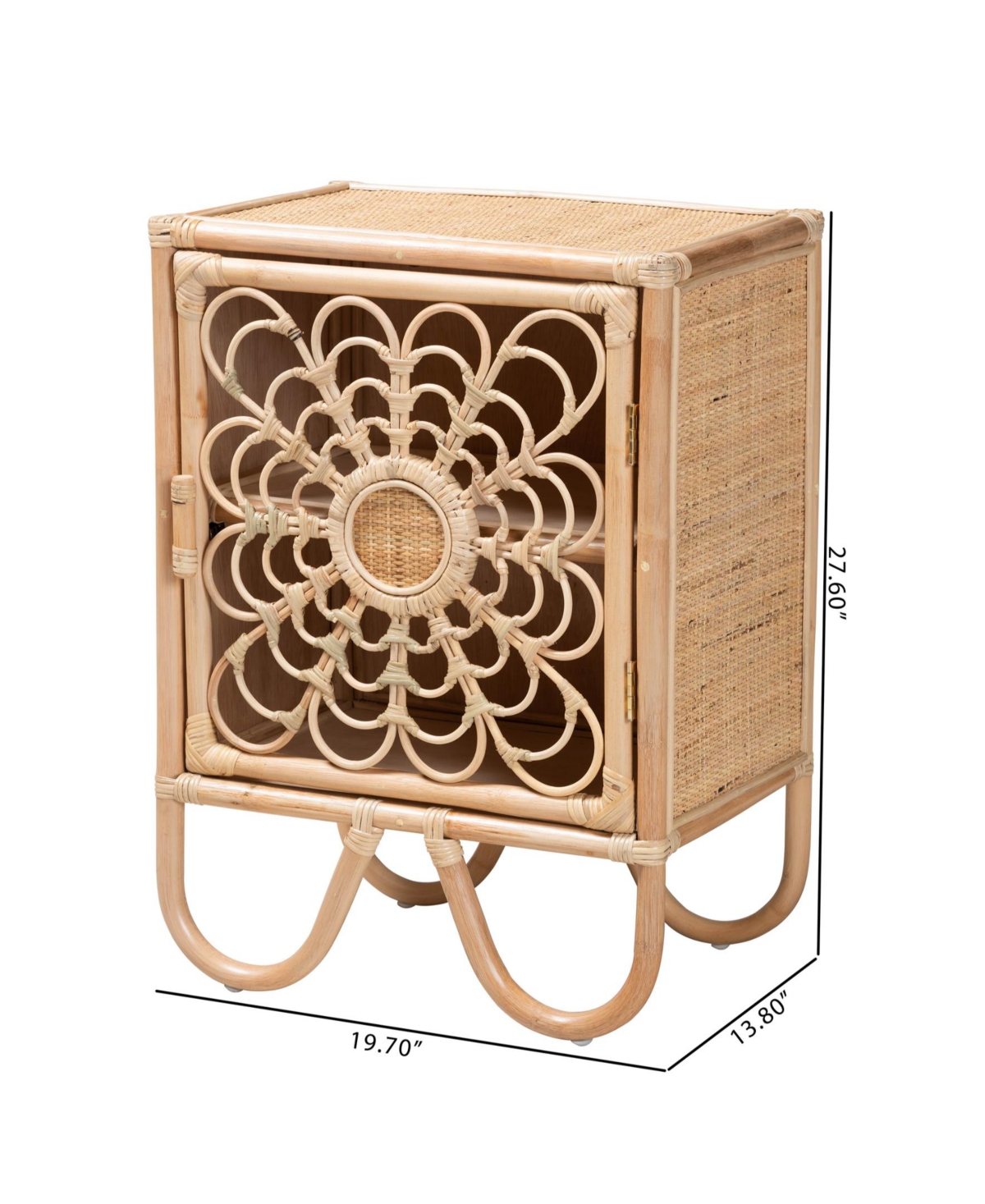 bali & pari Acelin 27.6" Rattan Modern Bohemian Nightstand