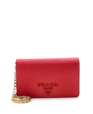 Chain Wallet Crossbody Saffiano Leather