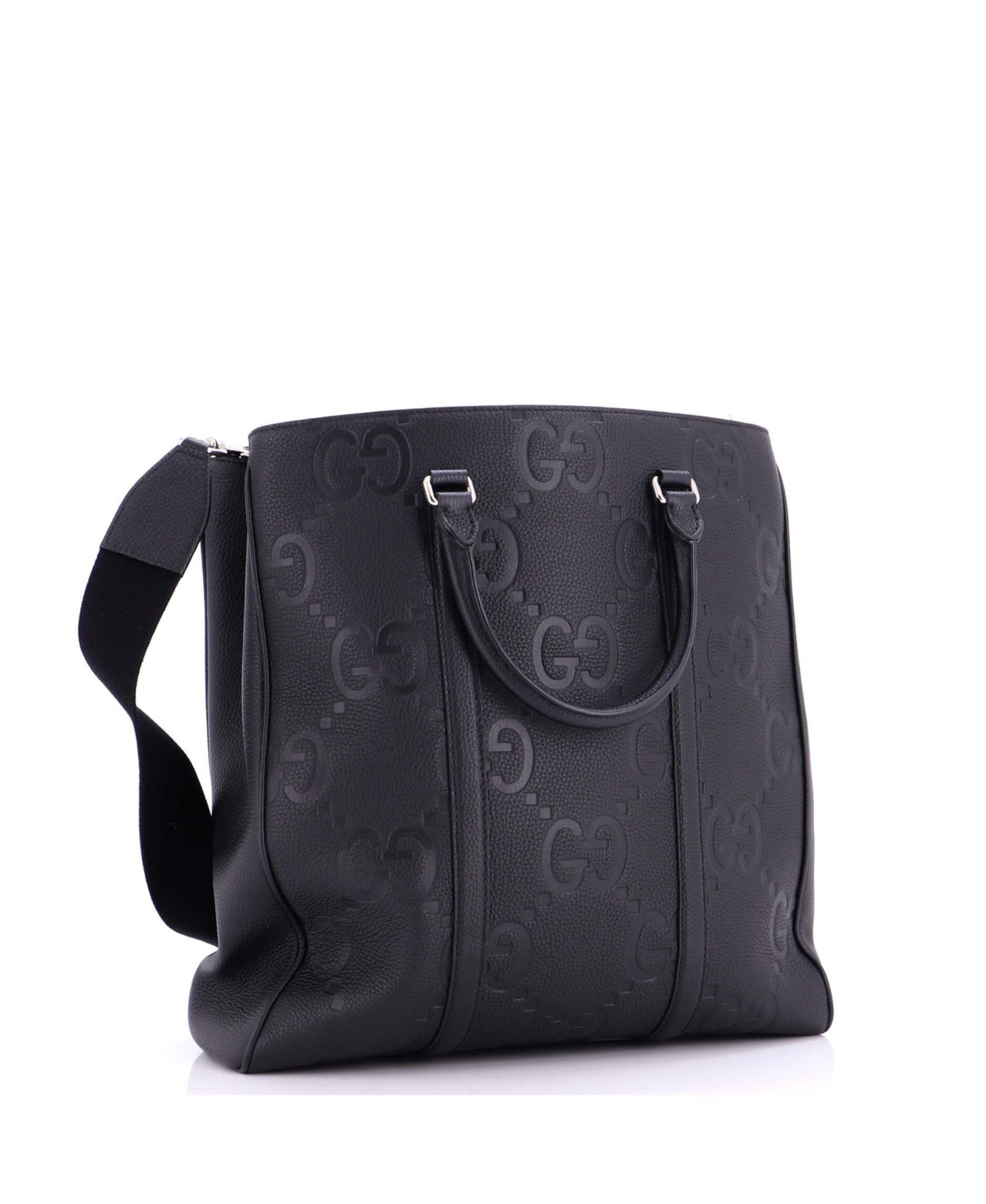 Medium Vertical Structured Top Handle Open Tote Jumbo GG Embossed Leather
