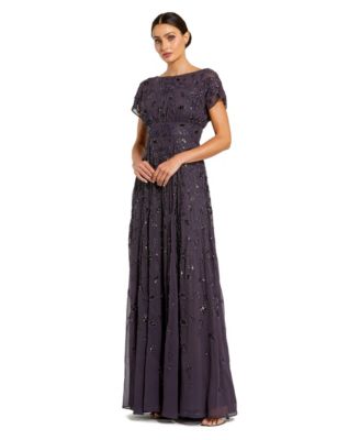 Women's Embellished Floral A-Line Gown