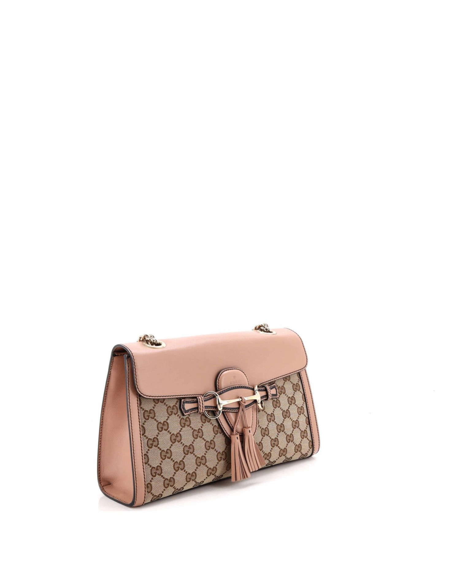 Medium Emily Chain Flap Shoulder Bag GG Canvas and Leather