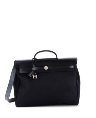 Pre-Owned Hermes 39 Herbag Zip Leather and Toile