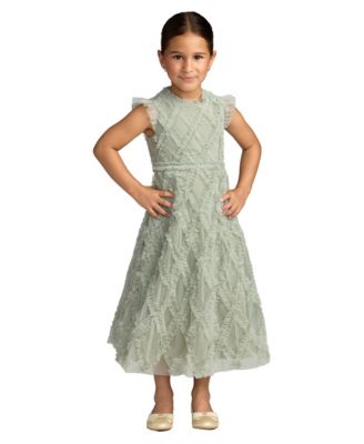 Big Girls Ruffle Mesh Midi Dress