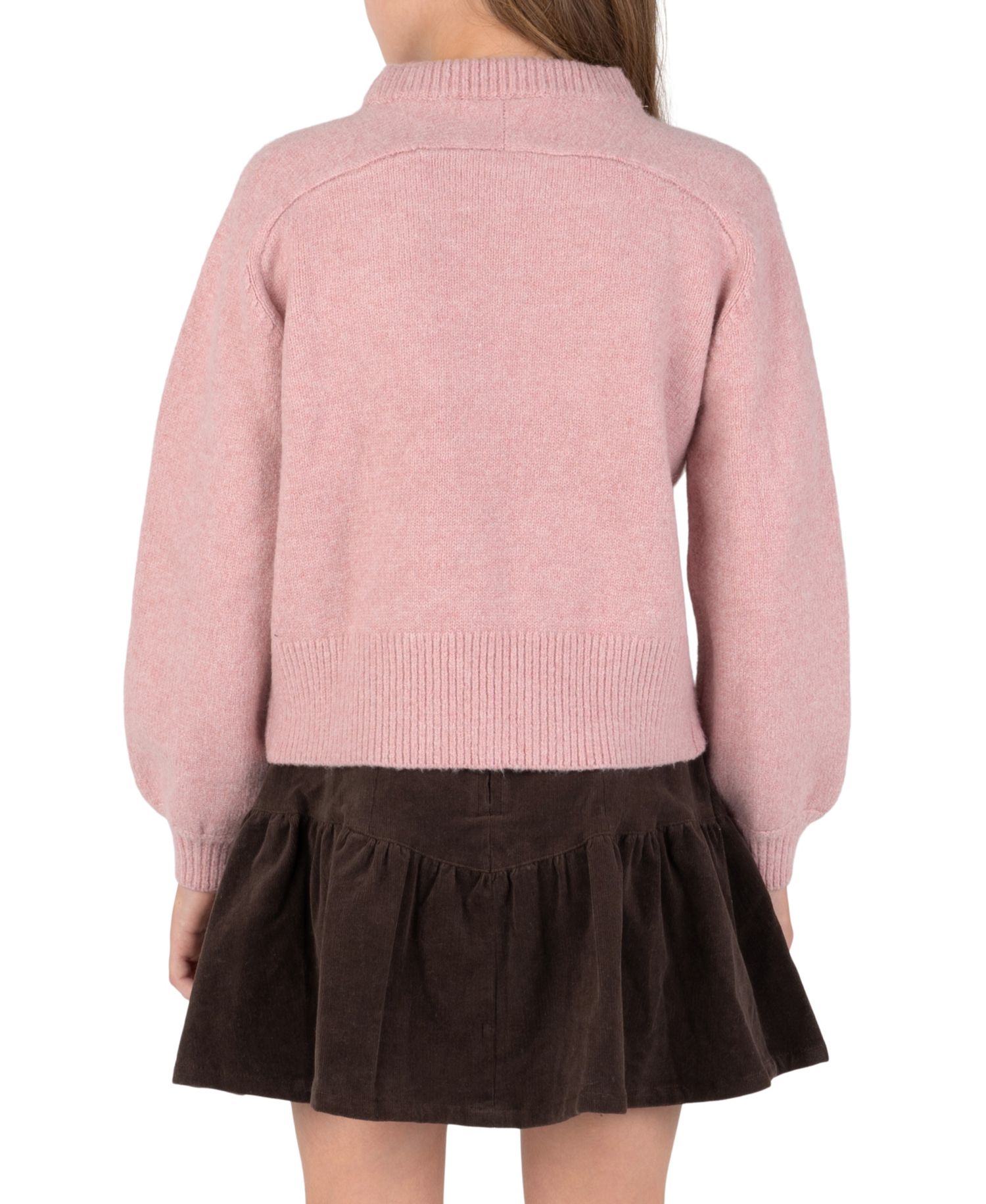 Girls' 7-12 Dog Graphic Brushed Sweater, Corduroy Skort and Necklace, 3-Piece Set