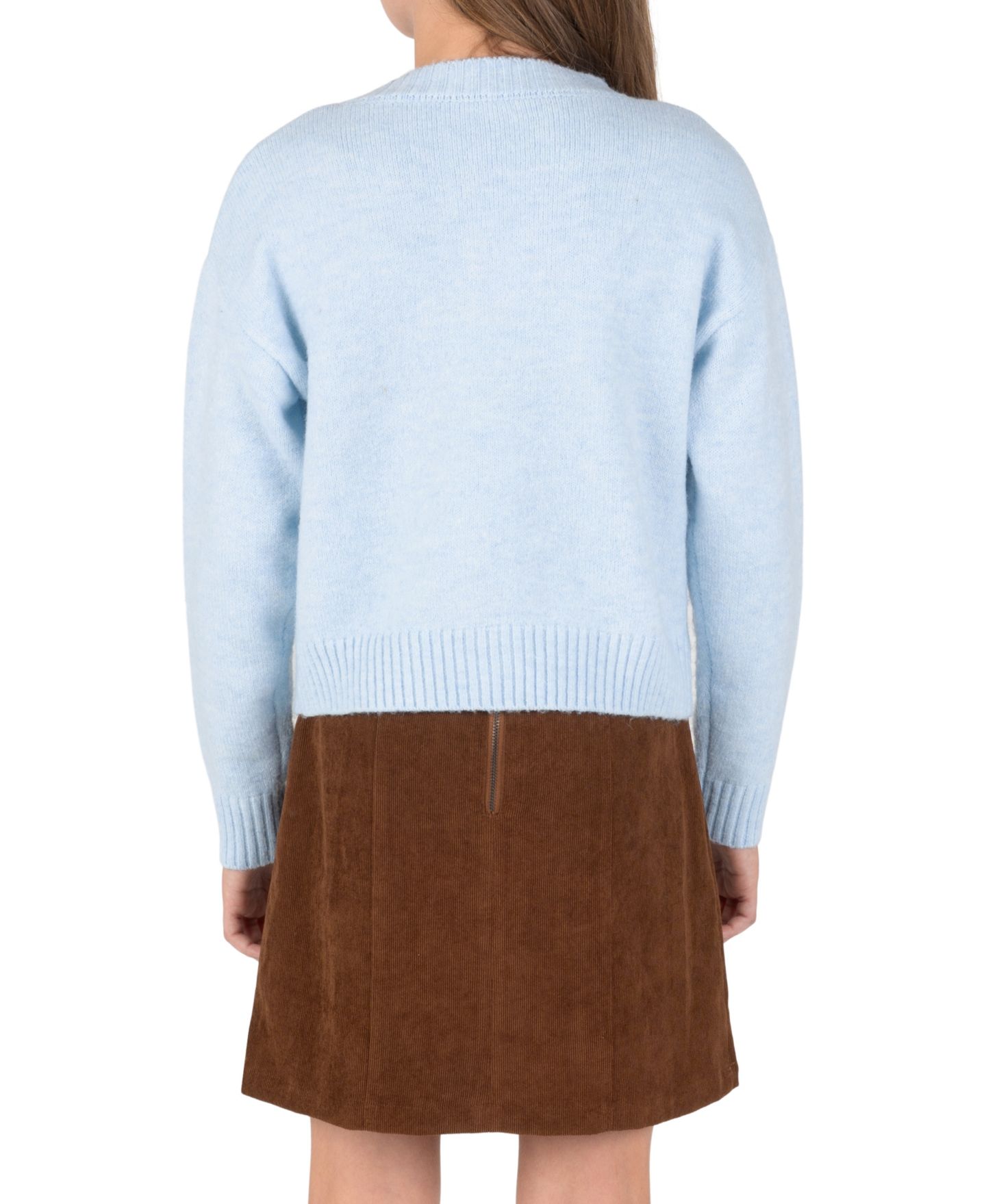 Комплект Rare Editions Teddy Bear Cardigan and Corduroy Jumper Dress, 2-Piece Set для девочек, цвет: Синий / Коричневый — фото 4