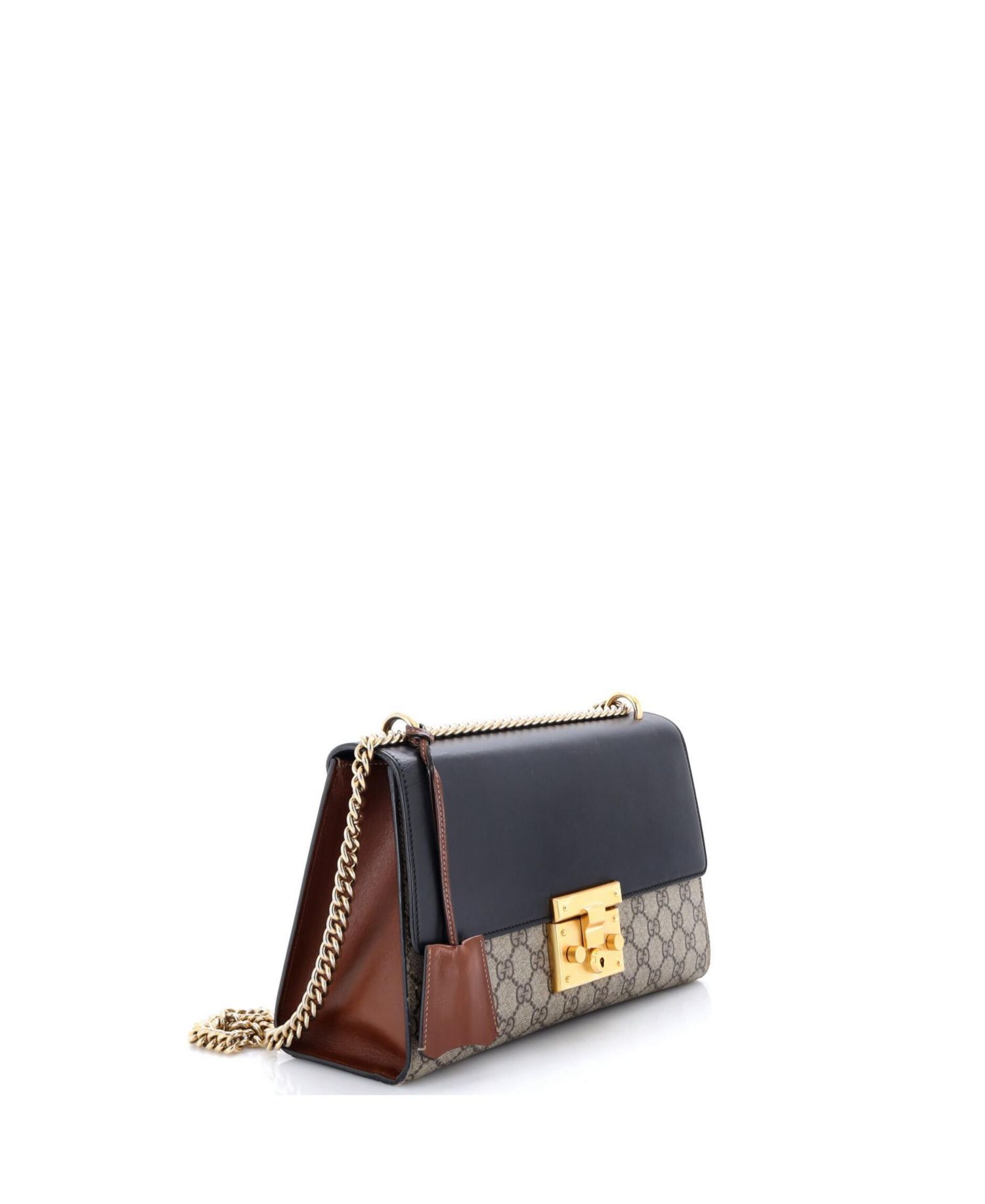 Medium Padlock Shoulder Bag GG Coated Canvas and Leather