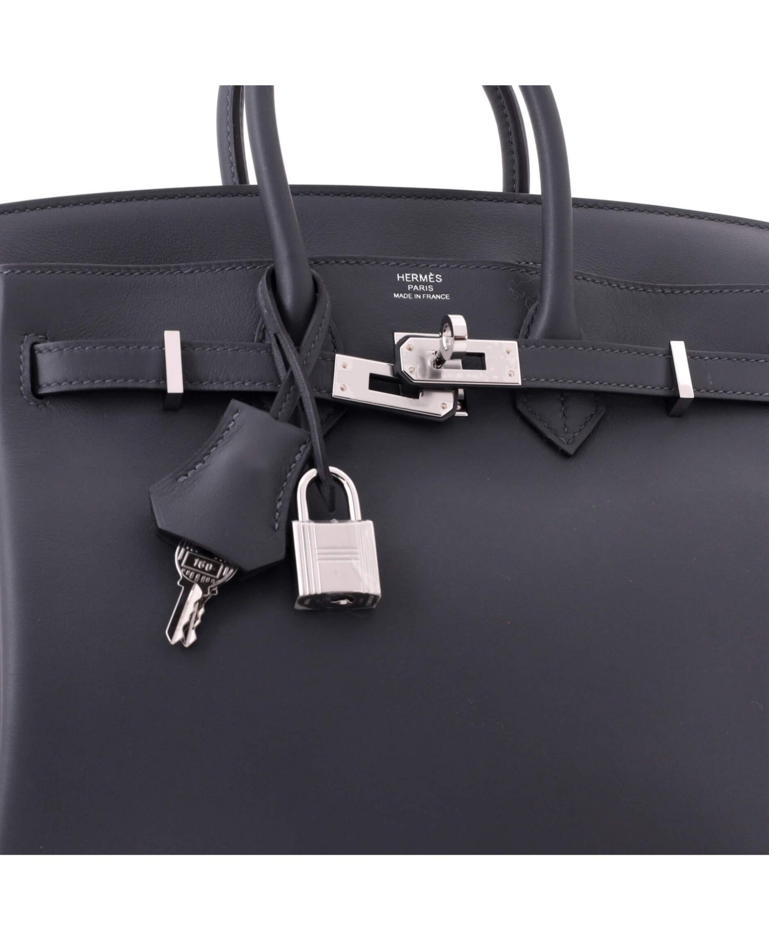 Pre-Owned Hermes Birkin 25 Handbag Grey Swift with Palladium Hardware