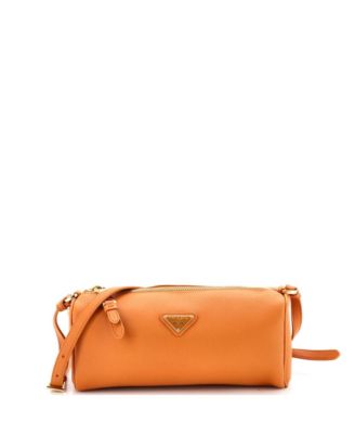Zip Buckle Pouch Shoulder Bag Leather