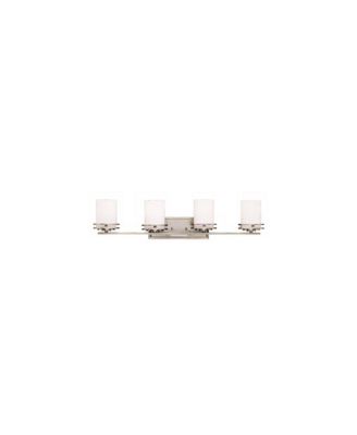 Hendrik 34" Wide 4-Light Nickel Bathroom Light Fixture