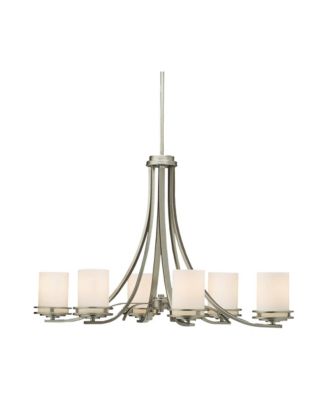 Hendrik 36" Wide 6-Light Nickel and Glass Oval Chandelier