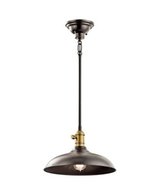Cobson 12" Wide Bronze Rustic Industrial Dome Pendant Light