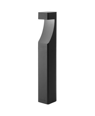 27" High Textured Black Bollard Light