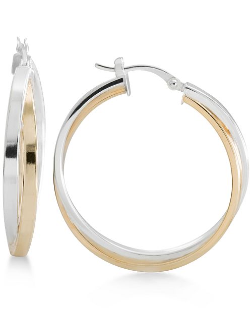 Macys sterling silver hoops clearance