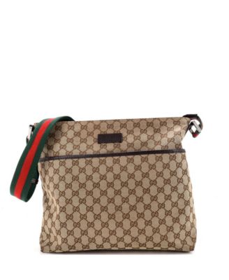 Medium Web Strap Zip Messenger Bag GG Canvas