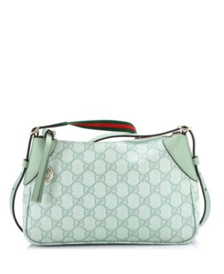 Small Emblem Shoulder Bag GG Coated Canvas with Leather