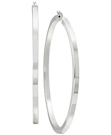 Large Straight-Edge Hoop Earrings in Sterling Silver