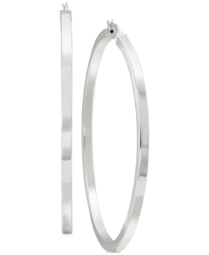 image of Large Straight-Edge Hoop Earrings in Sterling Silver