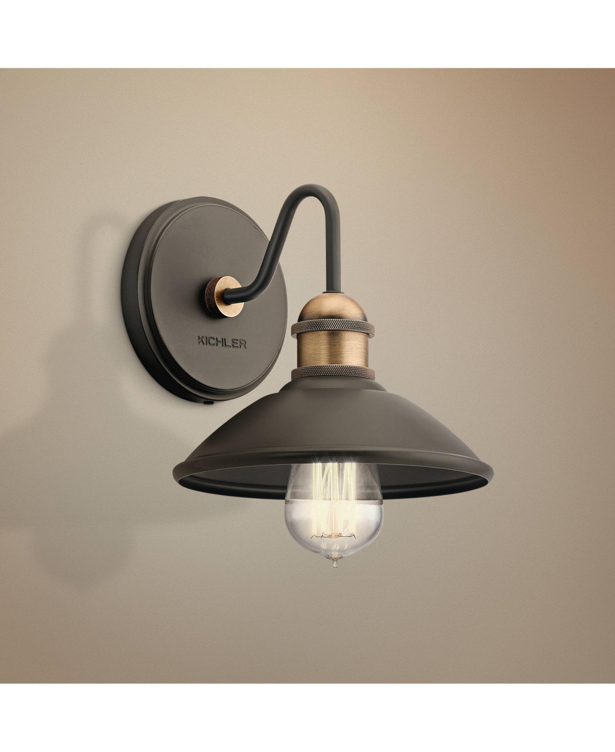 Kichler Clyde 7 1/4" Olde Bronze Industrial Barn Light Wall Sconce