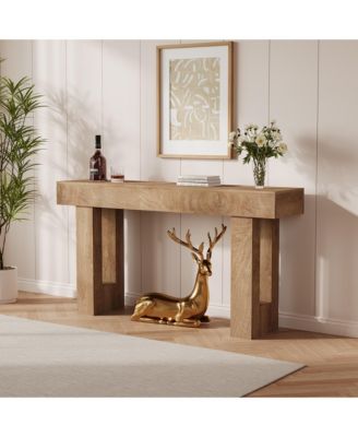 Farmhouse Console Table, Vintage Wood Entryway Sofa Table Behind Couch for Living Room