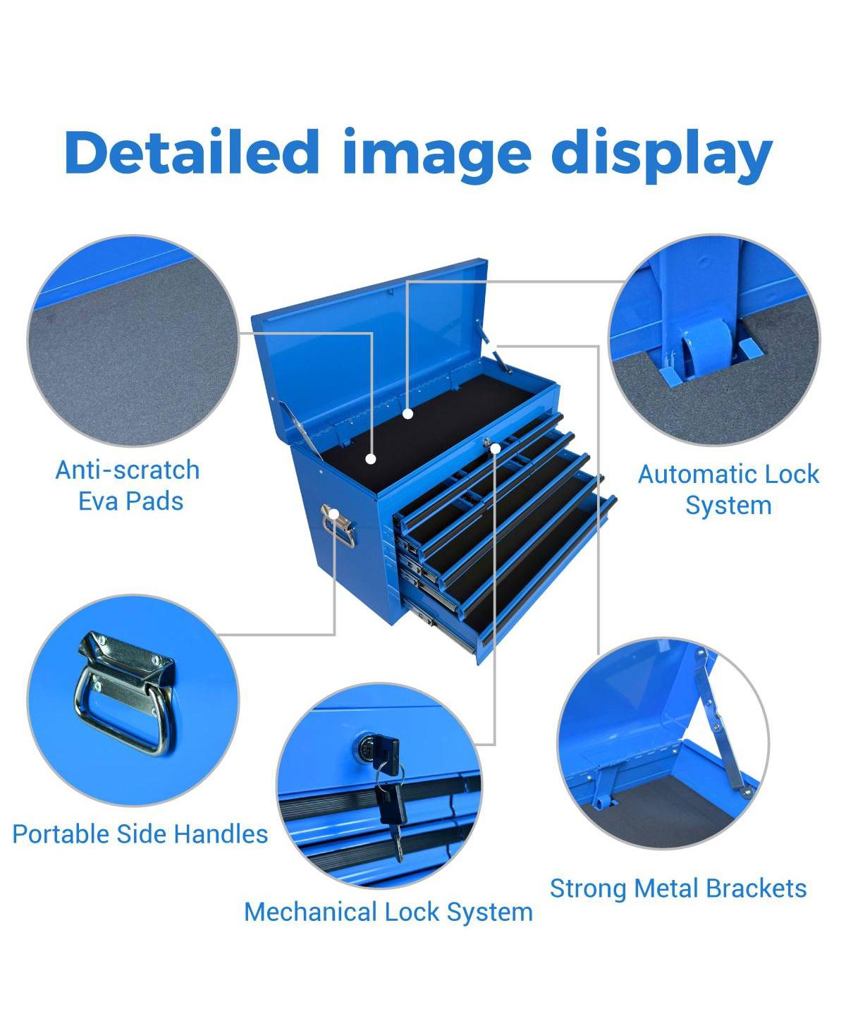 Streamdale Furniture Heavy Duty 24-Inch 9-Drawer Portable Metal Tool Box Chest with Lock