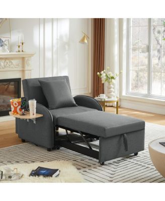  3-in-1 Convertible Sleeper Sofa Chair with USB and Table,