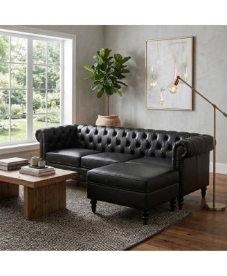 Streamdale  Furniture 85" Modern 4-Seater L-Shaped Sectional Sofa with Storage Ottoman
