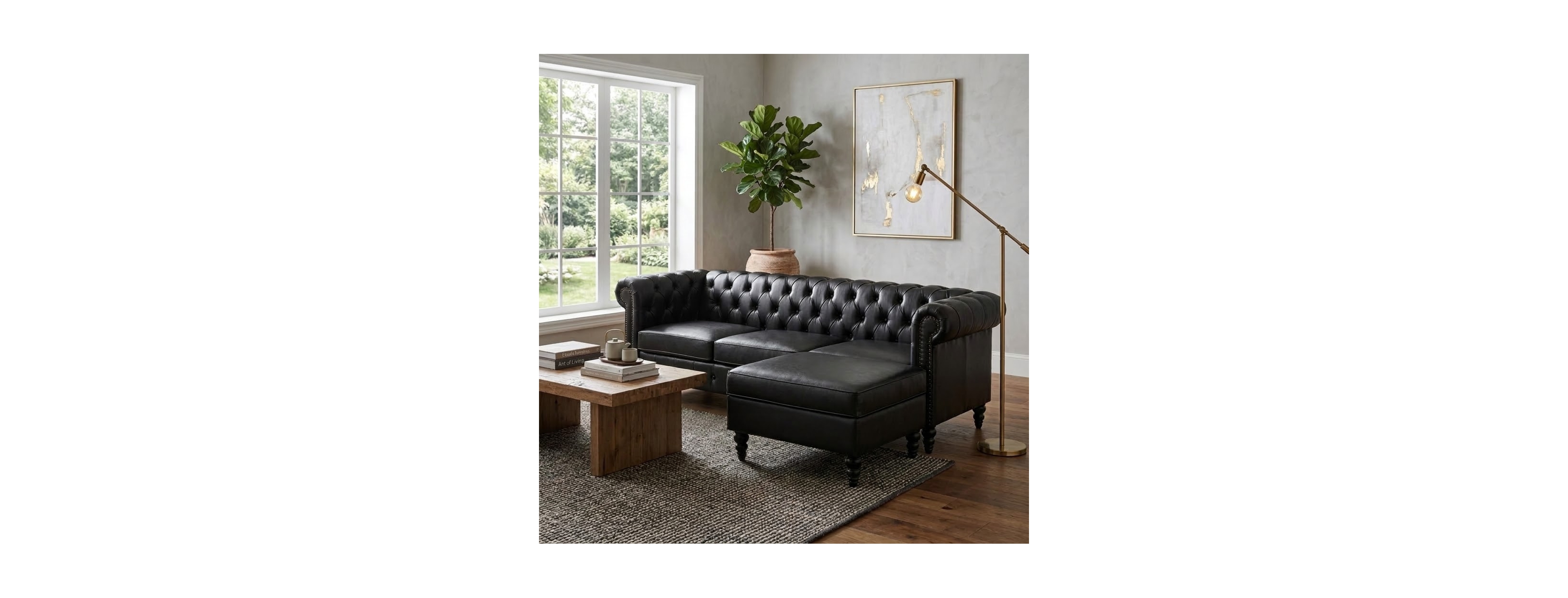 Streamdale Furniture 85" Modern 4-Seater L-Shaped Sectional Sofa with Storage Ottoman