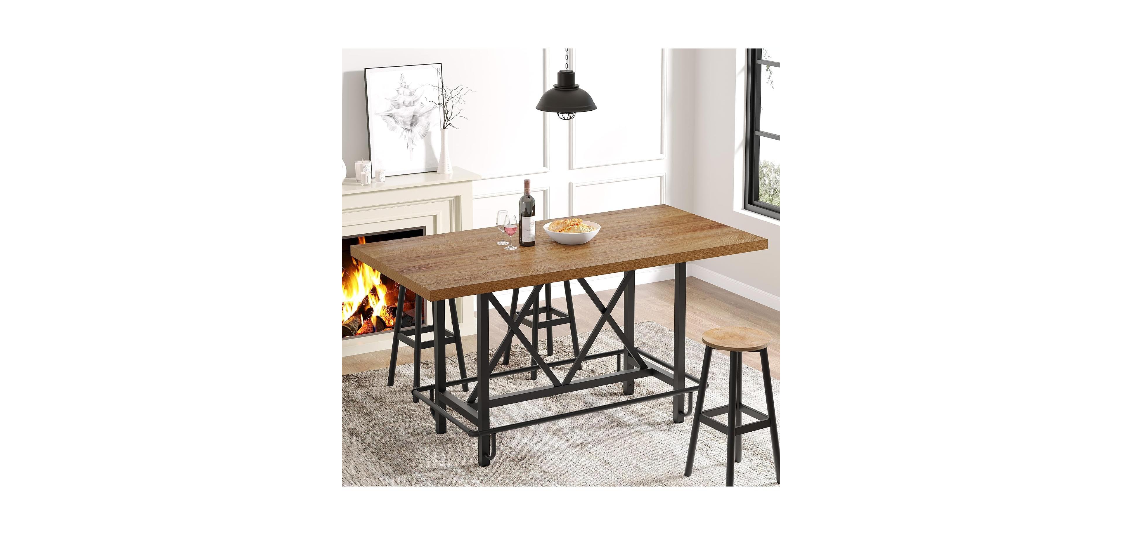 Tribesigns 35.43" Counter Height Dining Table for 6