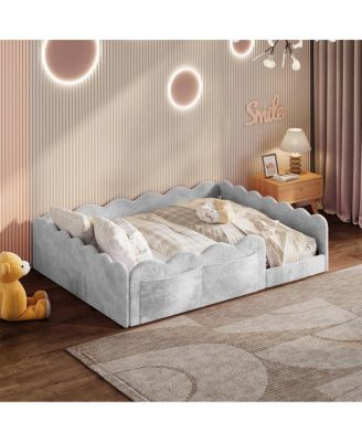  Full Size Upholstered Floor Bed