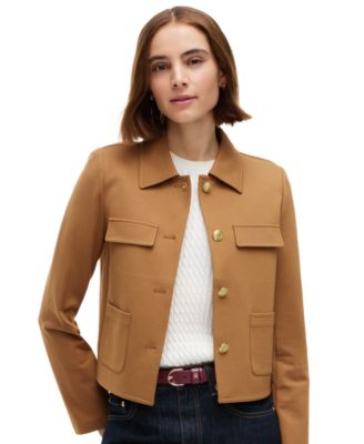 Women's Ponte Knit Band Collar Jacket
