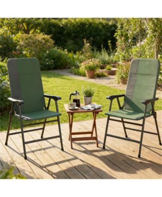 Folding chair, terrace chair set of two, armchair, camping chair
