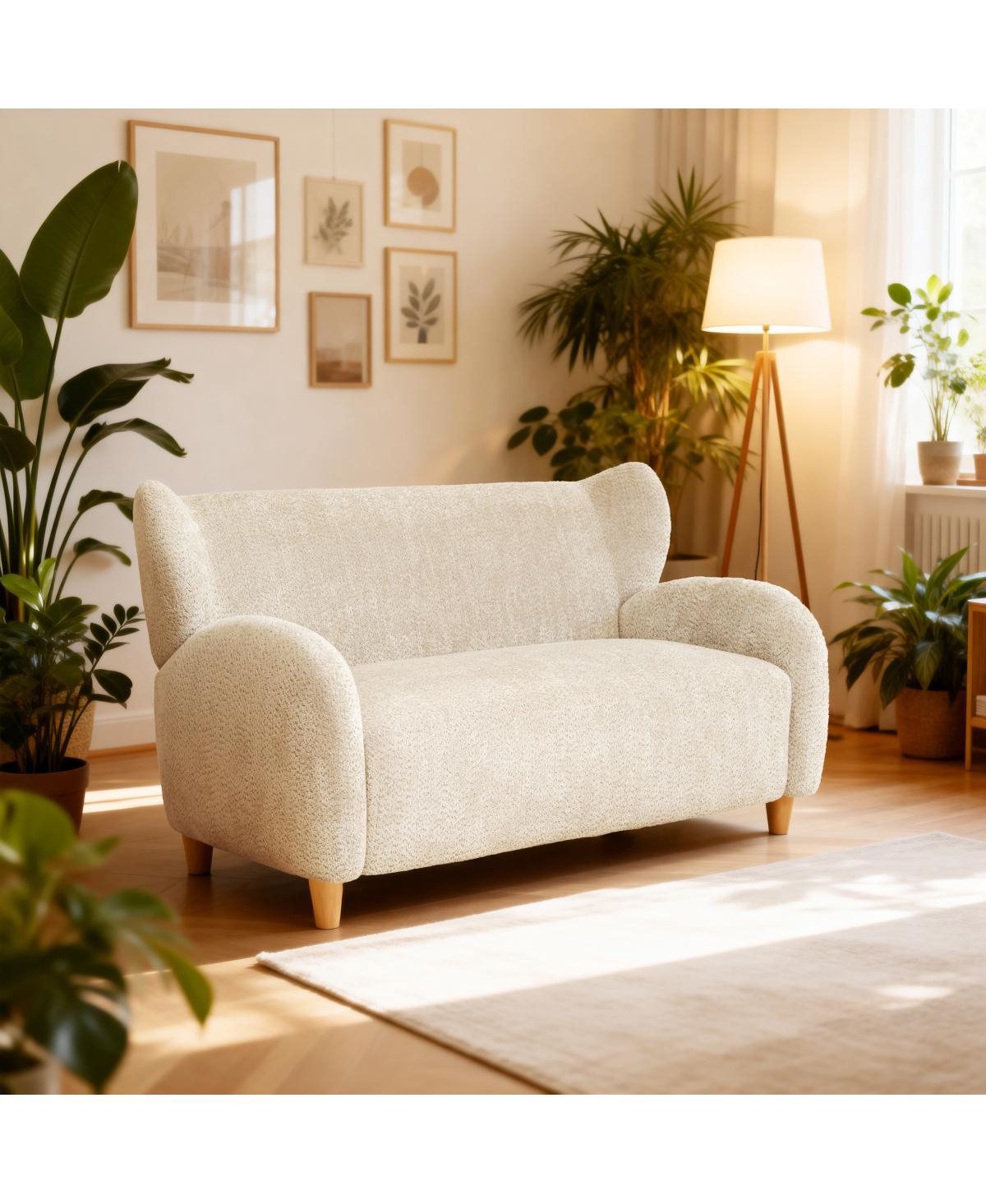 Streamdale Furniture Nordic 58" Chenille Loveseat Sofa Chair with Curved Backrest