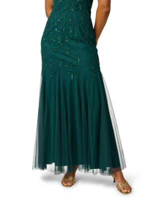 Women's Green Gown Embellished & Sequin Dresses