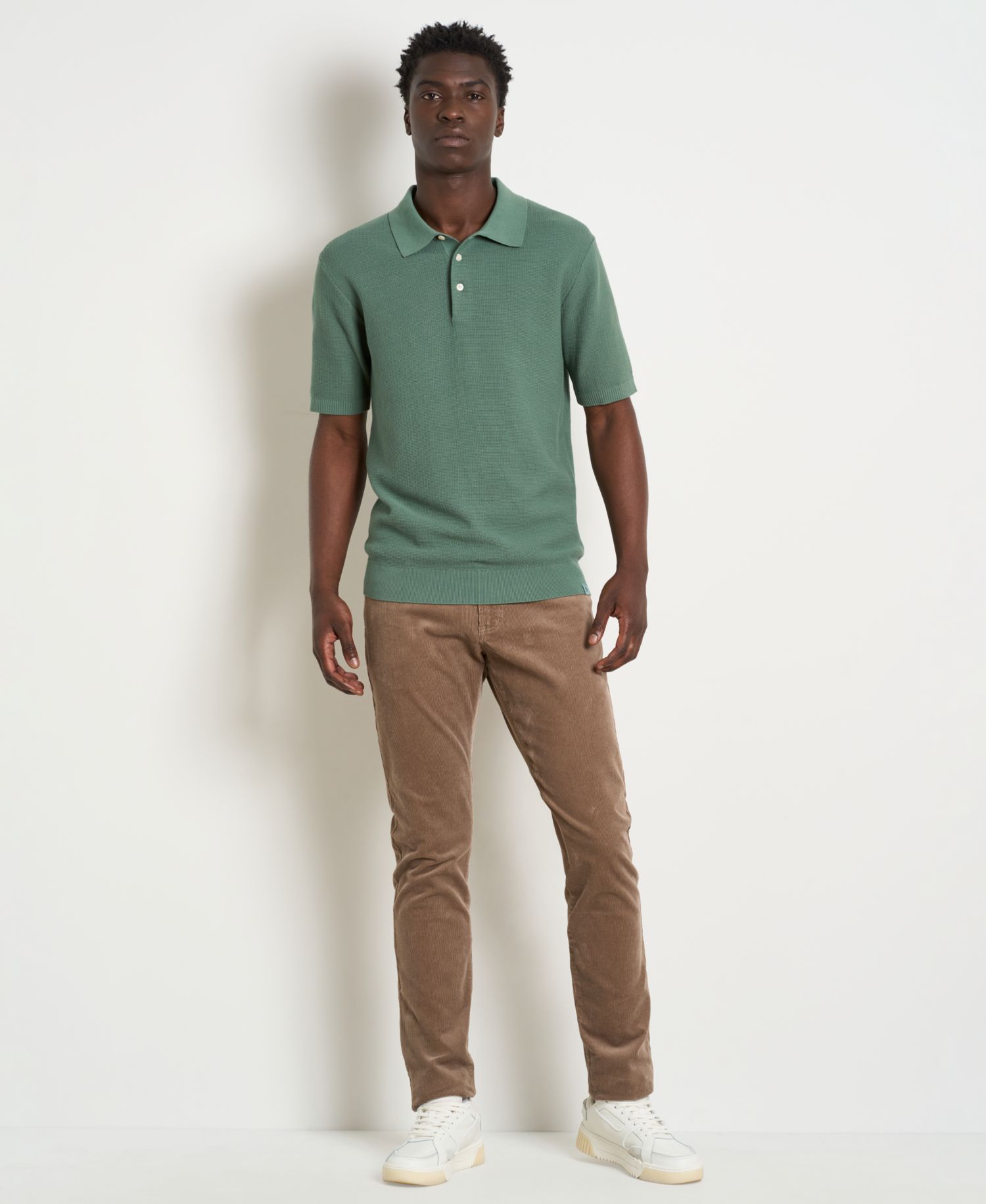 Men's Structured Regular-Fit Knitted Polo Shirt