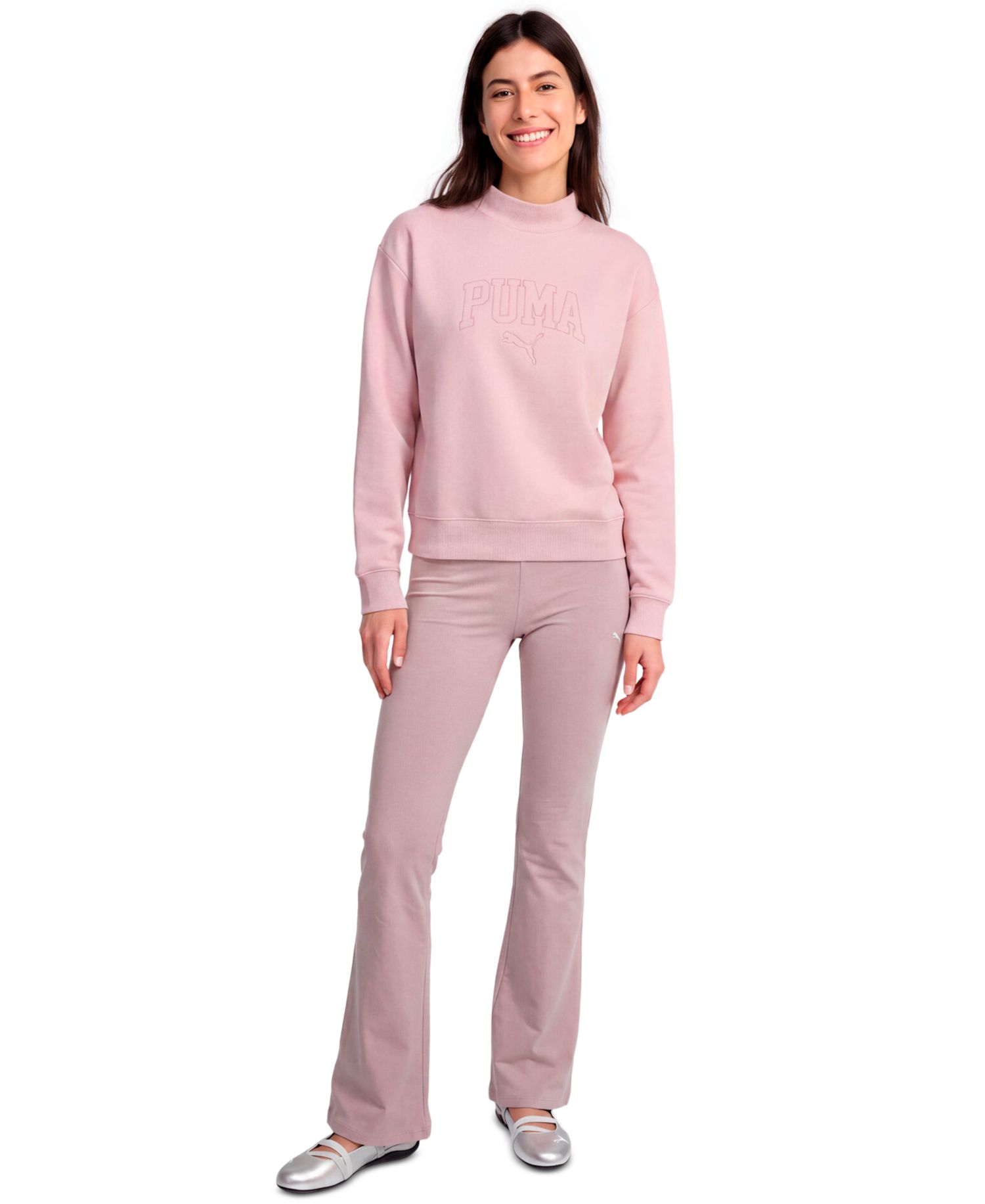 Women's Ess Relaxed Mock Neck Crew Sweatshirt