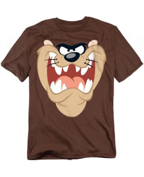 Мужская футболка Looney Tunes Taz Face, цвет: Кофейный