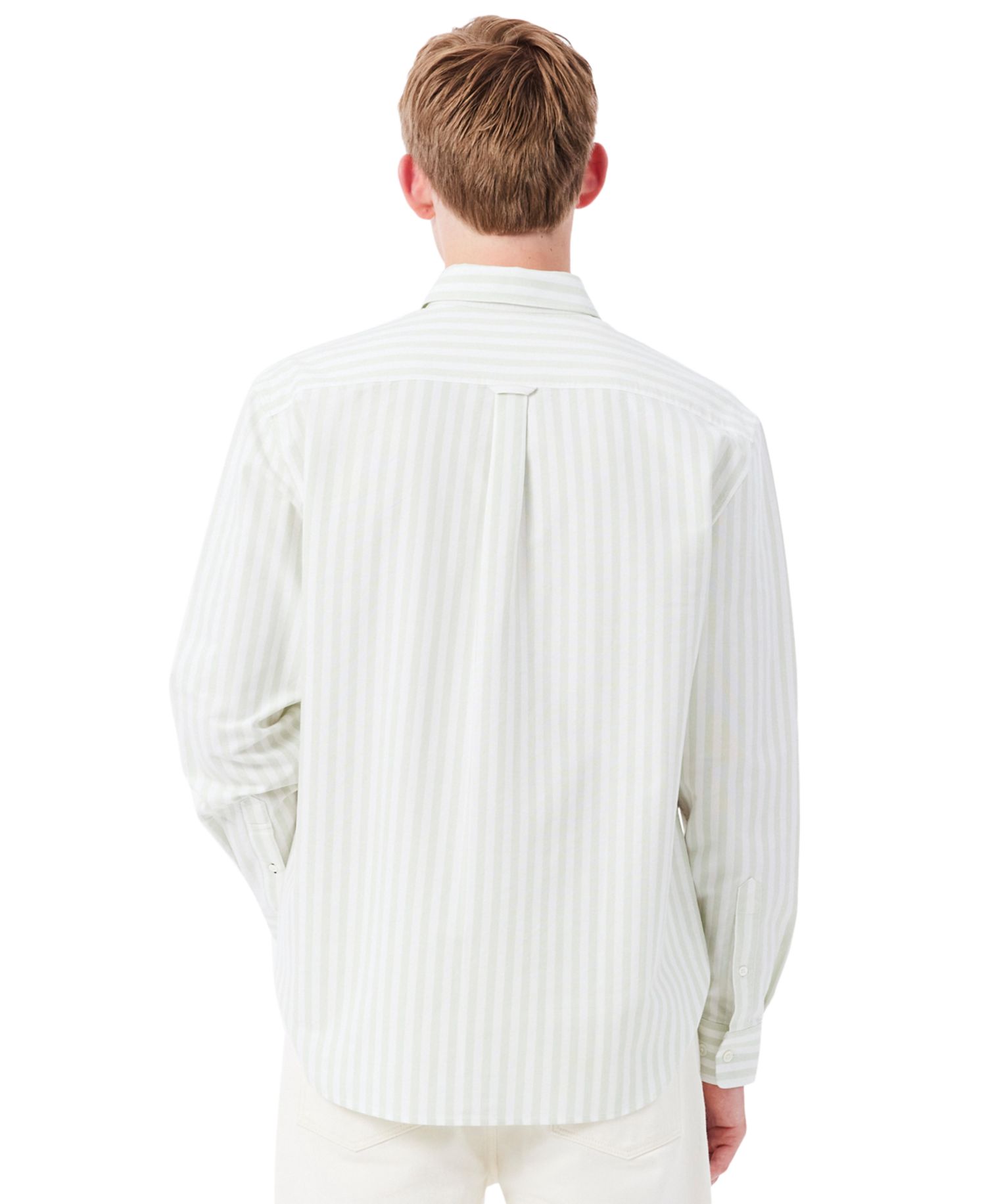 Men's Striped Long-Sleeve Button-Down Oxford Shirt