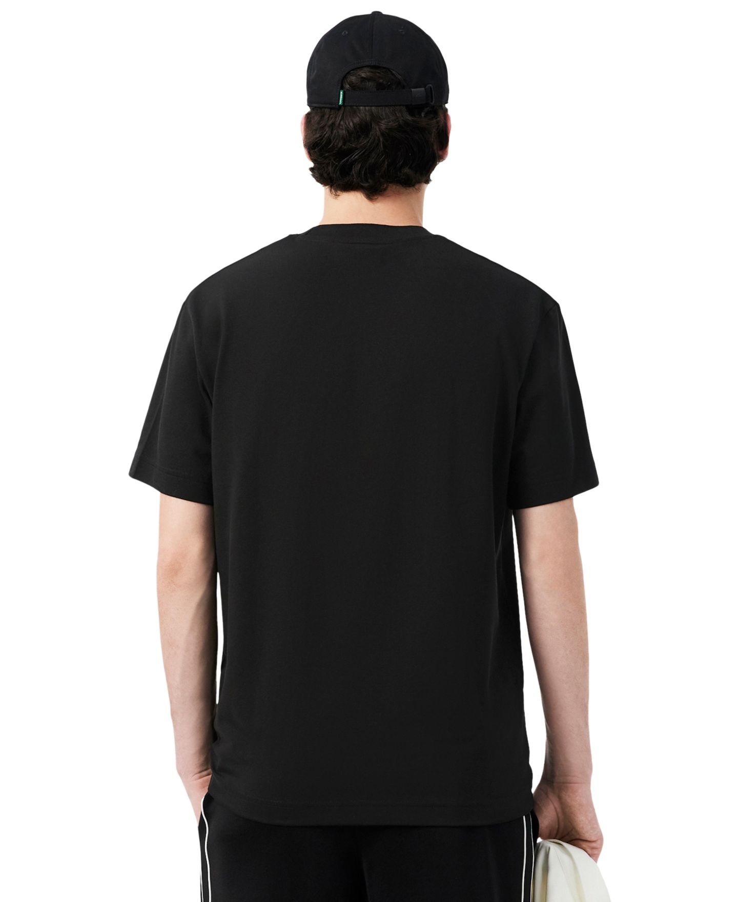 Мужская футболка Lacoste Classic-Fit Crewneck, цвет: Чёрный — фото 3