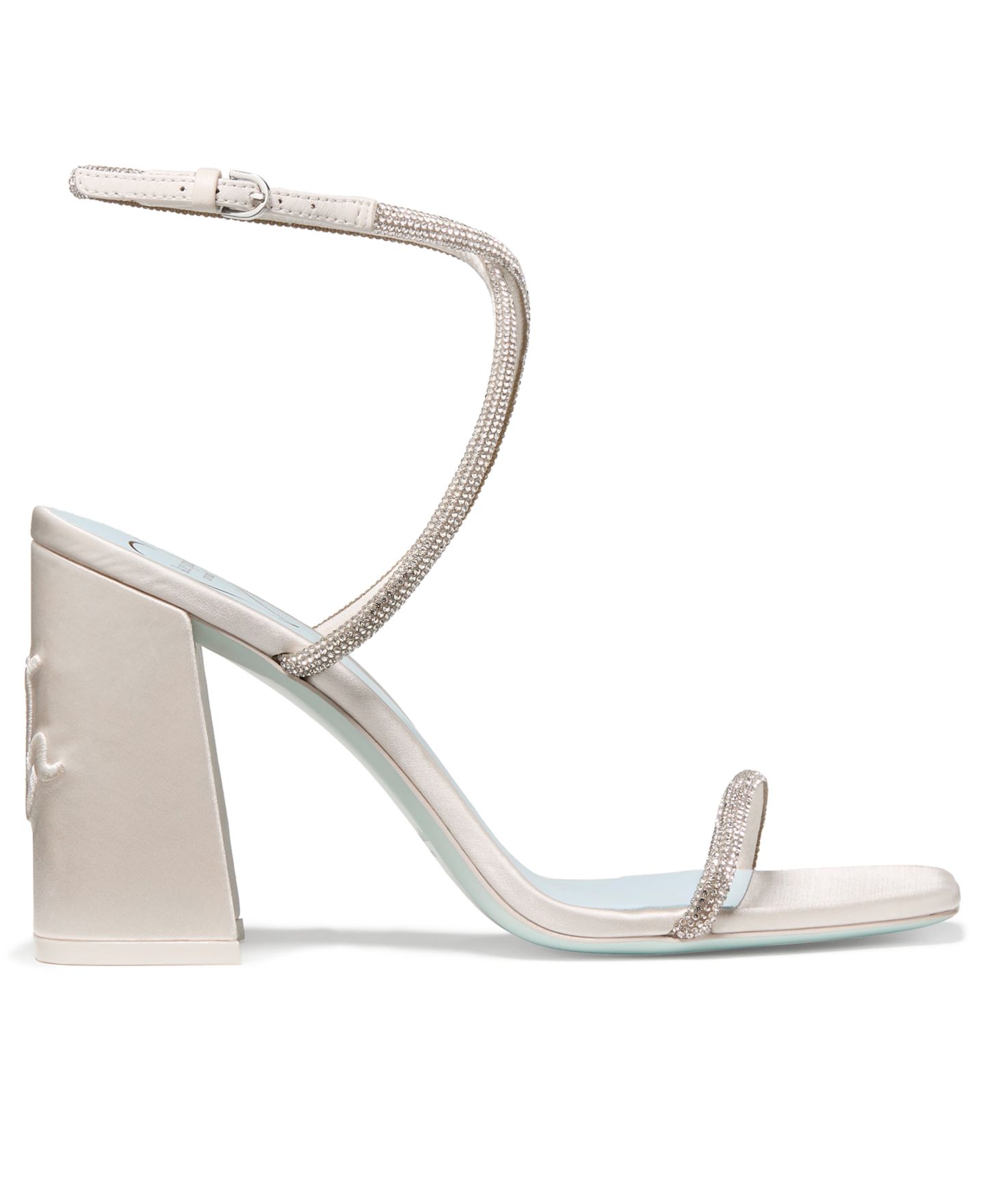 Женские атласные босоножки kate spade new york Say I Do на блочном каблуке, цвет: Кремовый — фото 2
