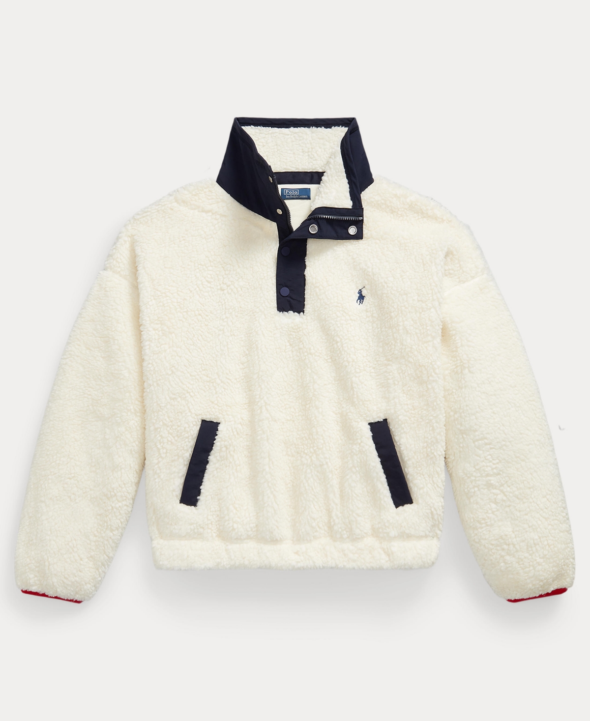 Polo Ralph Lauren Women's Bear High-Pile Fleece Funnel Neck Jacket