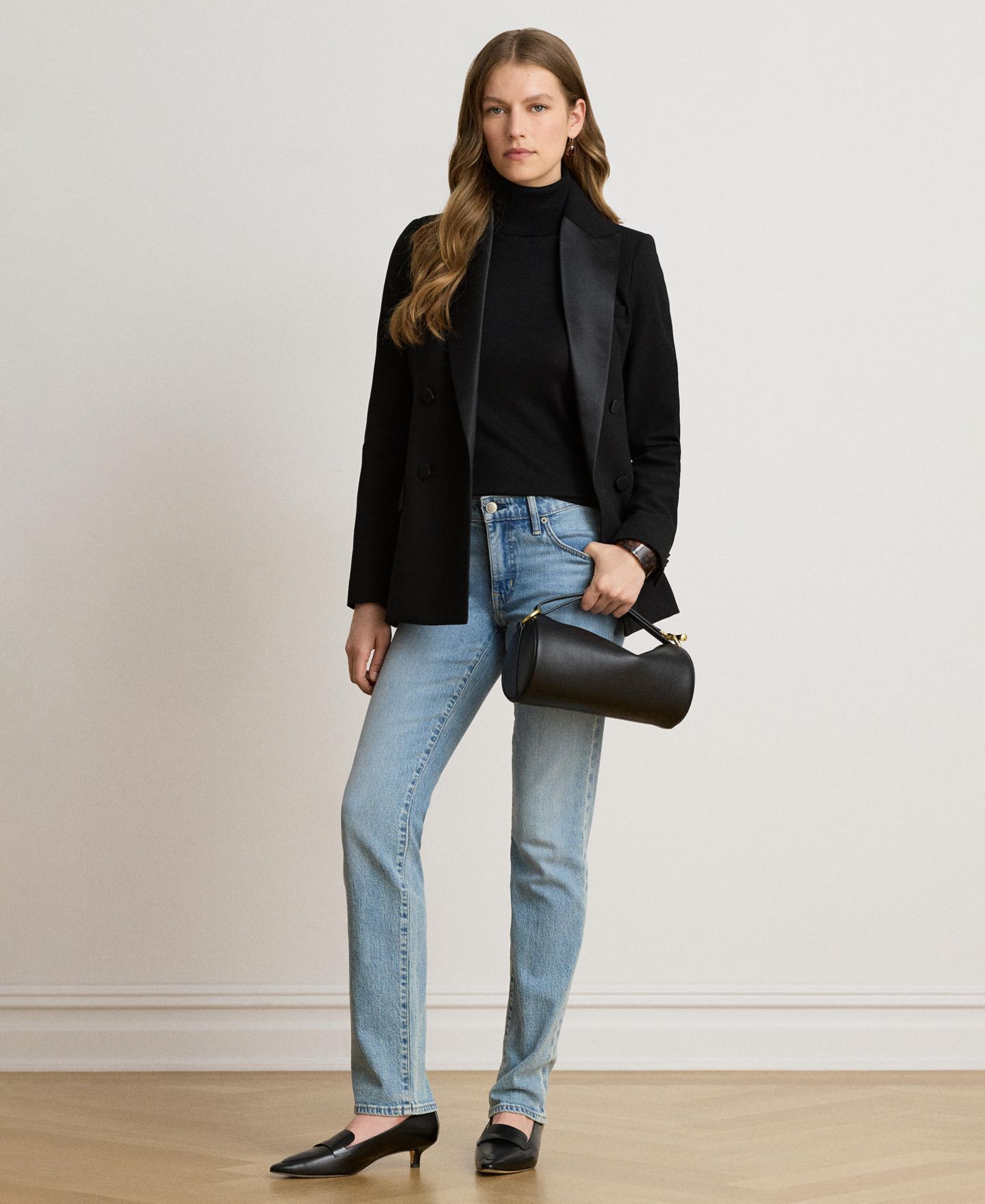 Женский свитер Lauren Ralph Lauren Modal-Silk Blend Slim-Fit Turtleneck, цвет: Чёрный — фото 3