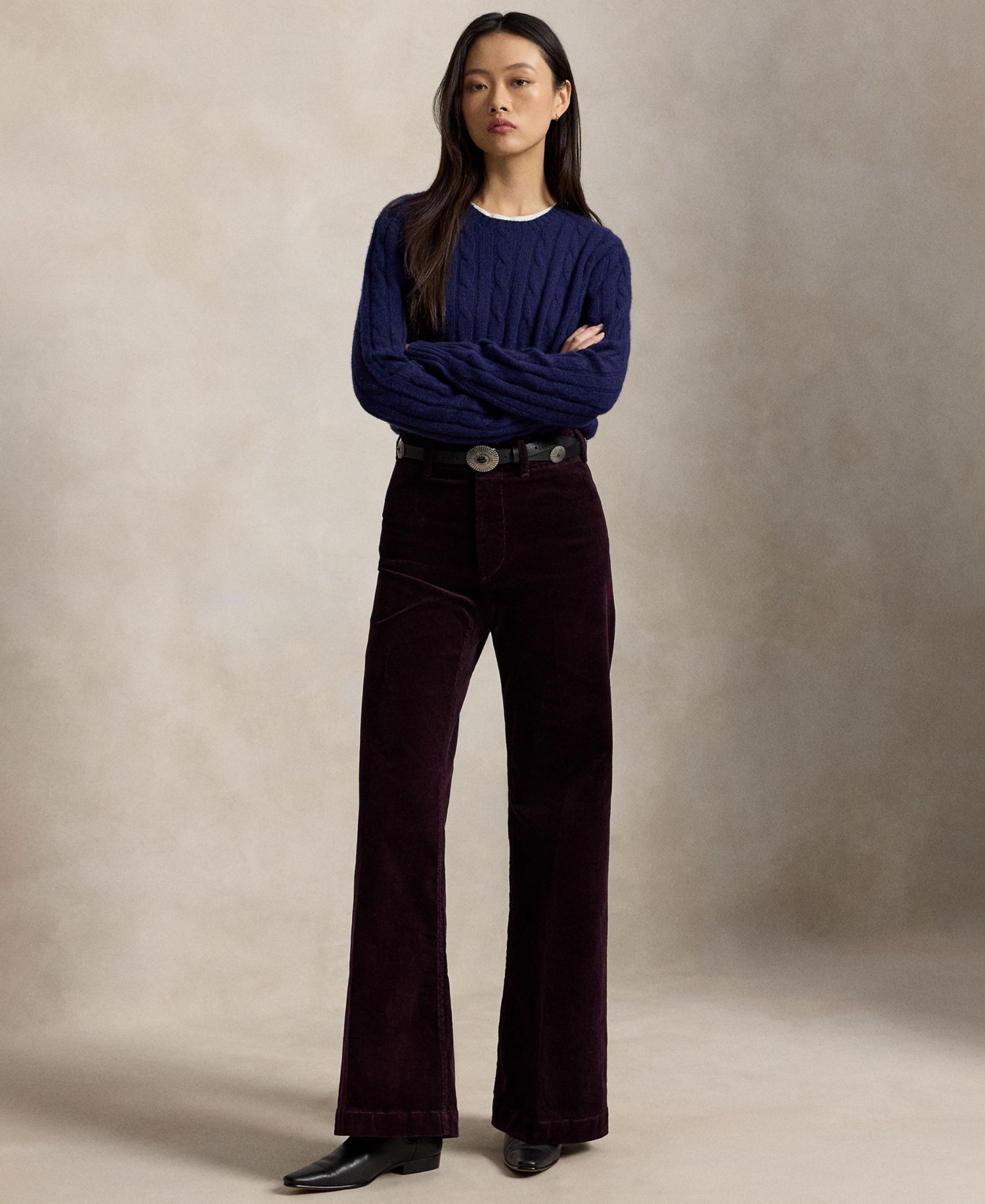 Women's Beaton High-Rise Flared 14-Wale Corduroy Pants