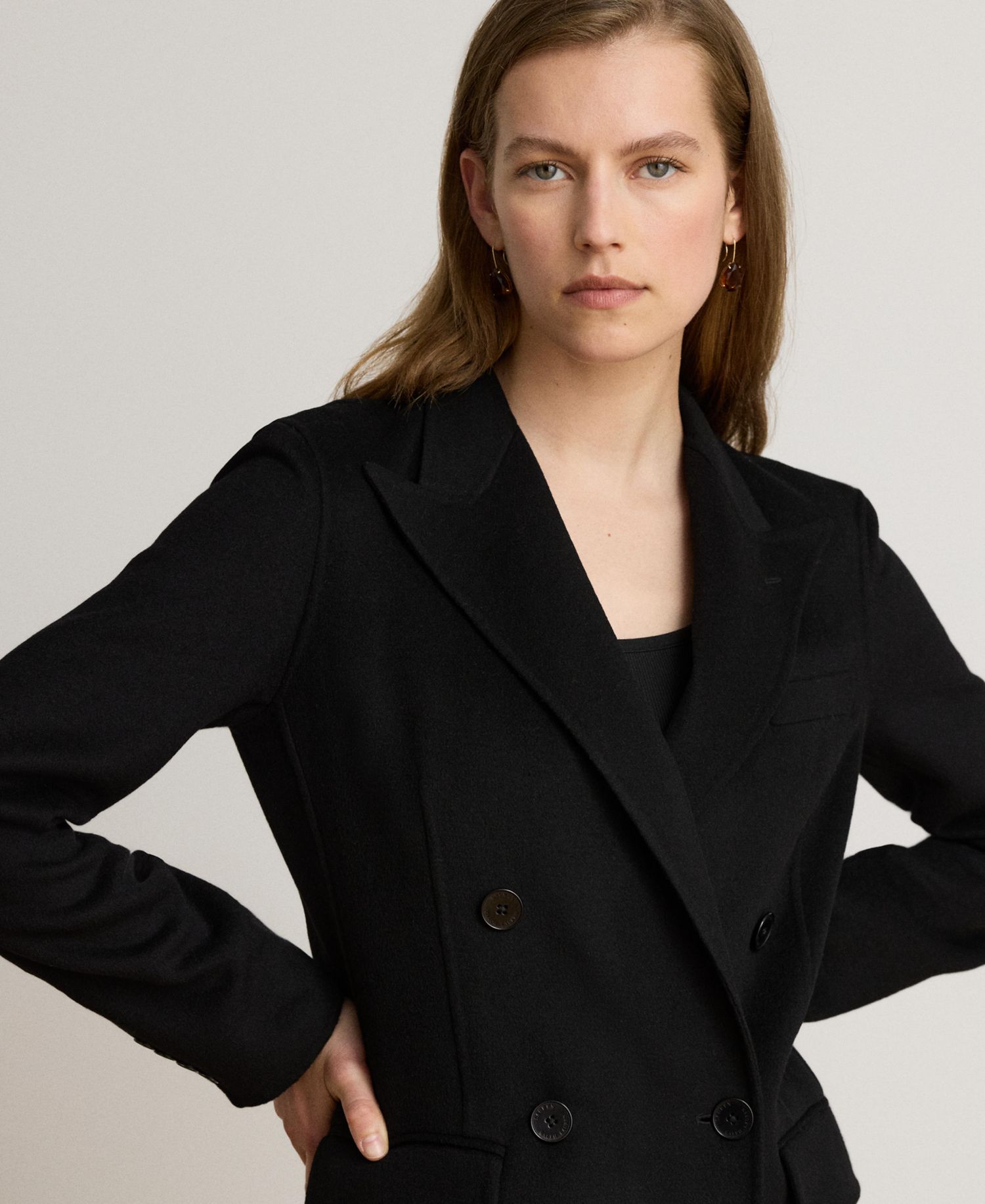 Women's Double-Breasted Wool-Blend Coat