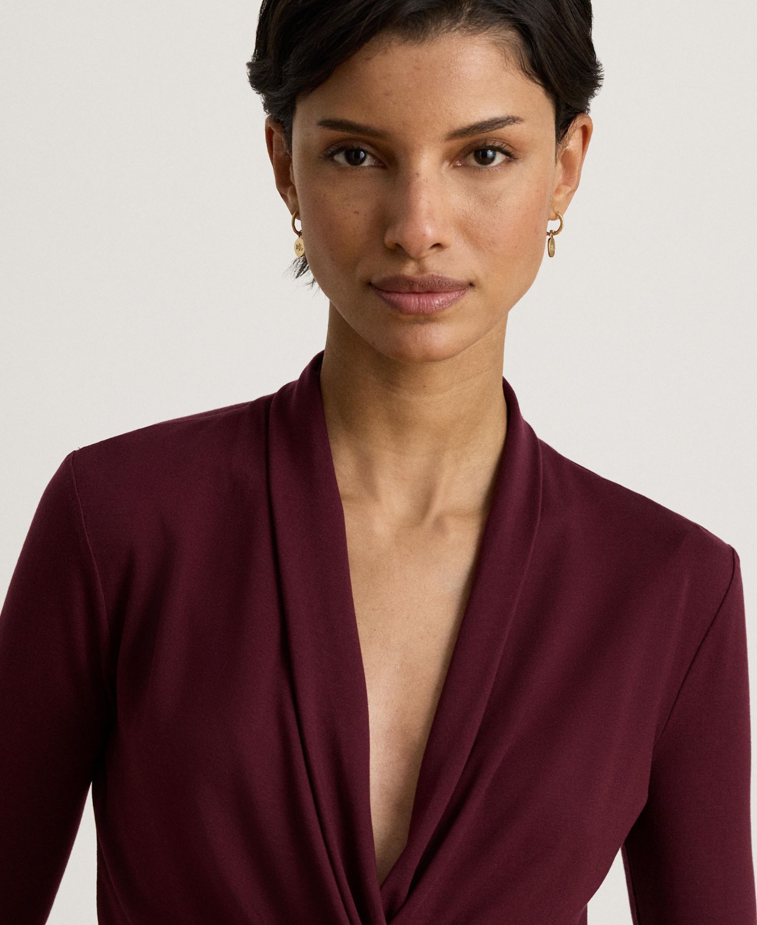 Women's Long-Sleeve Surplice Blouse