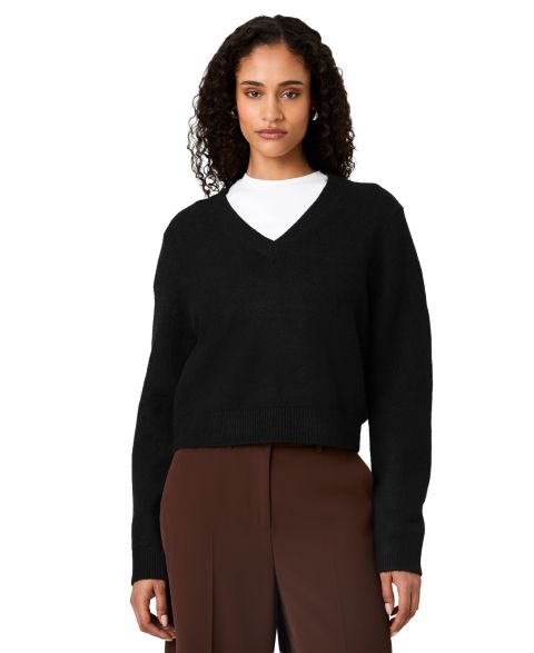 Женский свитер French Connection Suzie Oversized V-Neck Pullover, цвет: Чёрный