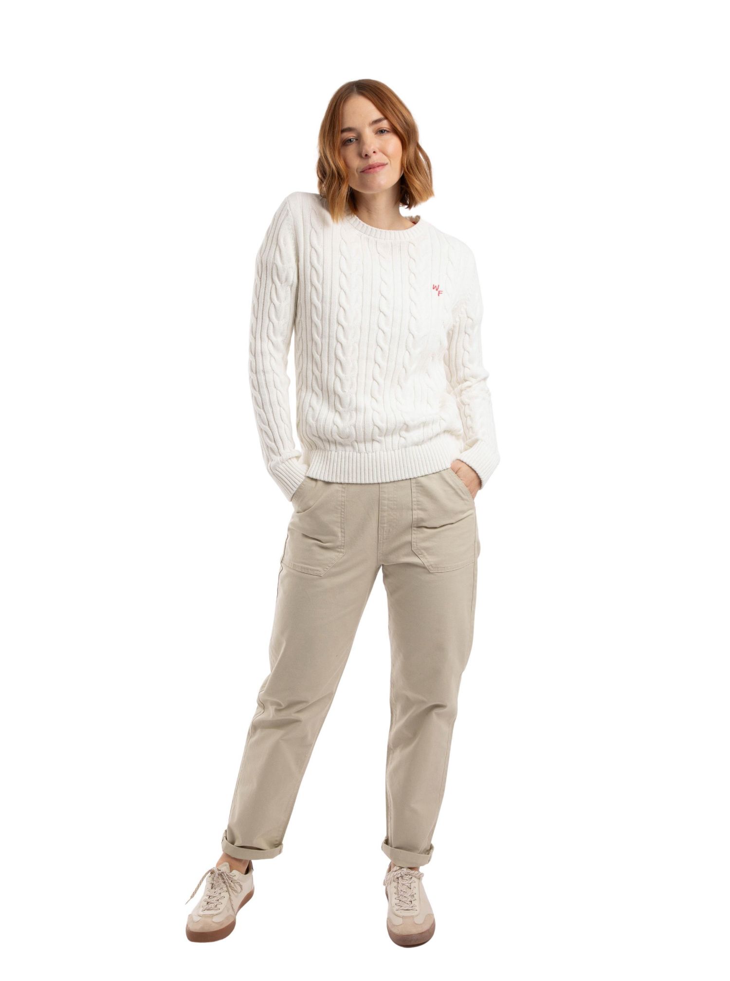 Women's Amberise Crew Neck Cable Knit Jumper
